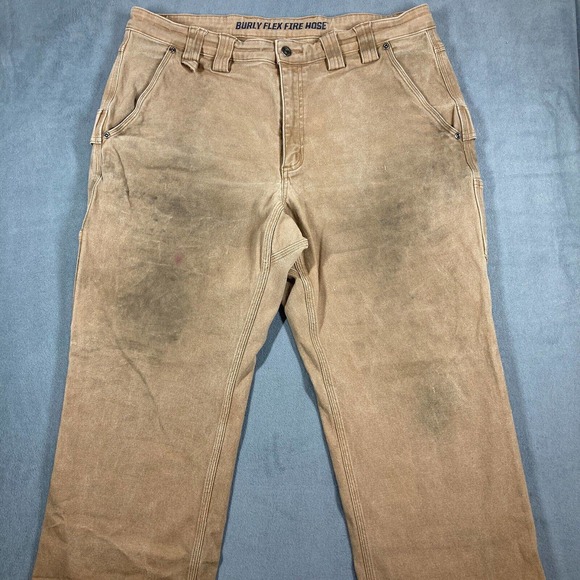 Duluth Pants Duluth Trading Mens Burly Flex Fire Hose Carpenter Work Pants 38x32 Relaxed Fit